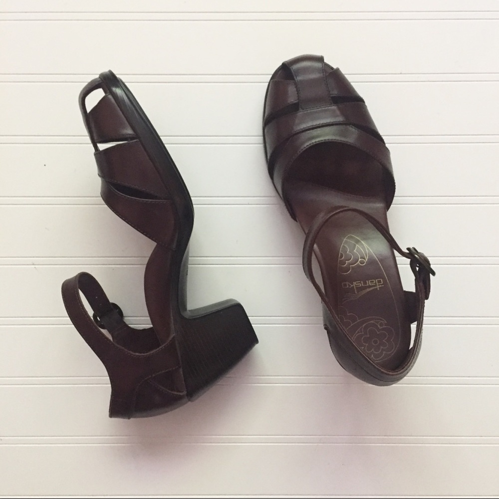 Dansko Leather Ankle Strap Closed Toe Sandals